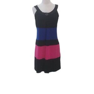 Enfocus Studio Colorblock Midi Dress, Multicolor, size 4